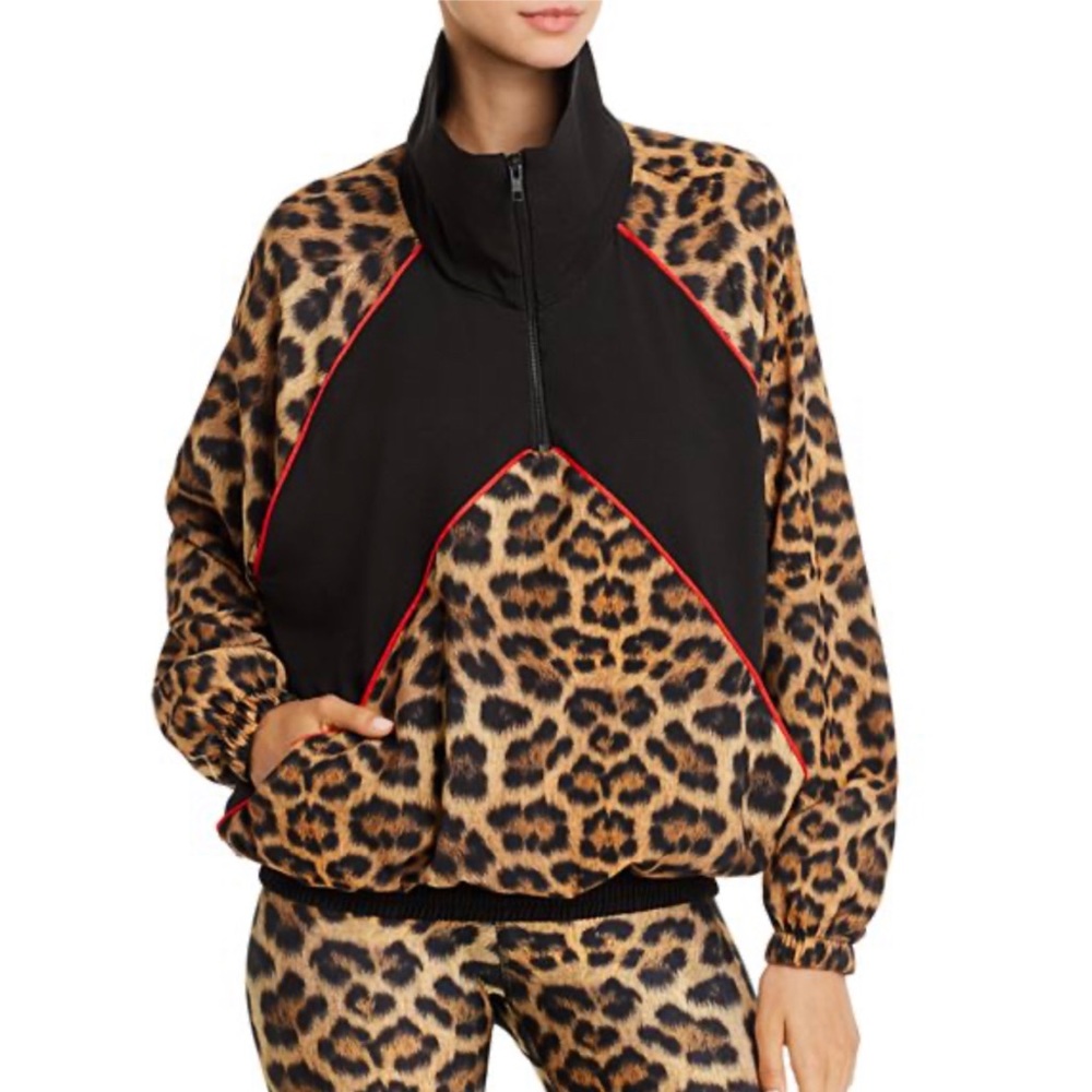 Terez Leopard animal Printed Windbreaker